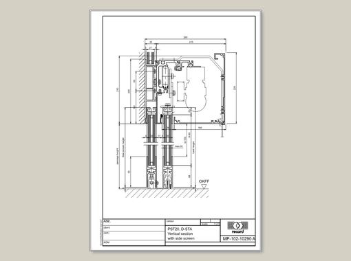 PST20, D-STA, vertical section with side screen