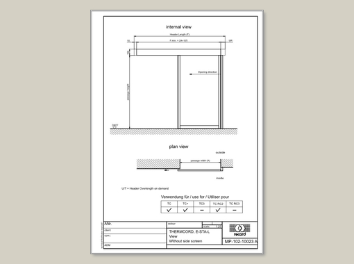 E-STA-L Elevation view without side screen