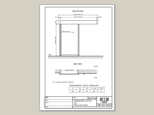 E-STA-R Elevation view without side screen