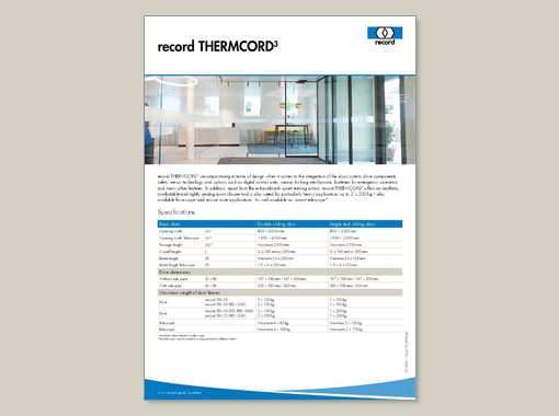 record THERMCORD3 – Datasheet