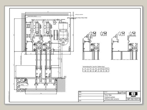 THERMCORD3, TSA, vertical section without side screens