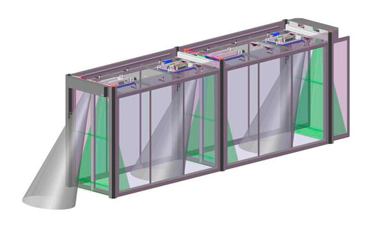 record FlipFlow TRIPLE – Glastunneln med 3 uppsättningar av automatiska dörrar och intelligenta sensorer